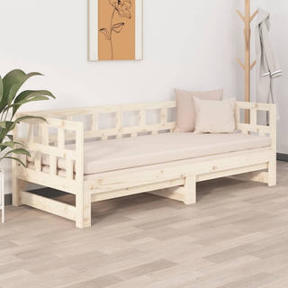 vidaXL Pull-out Day Bed Solid Wood Pine 2x(90x200) cm - Giant Lobelia