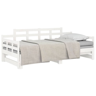 vidaXL Pull-out Day Bed White Solid Wood Pine 2x(80x200) cm - Giant Lobelia