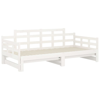 vidaXL Pull-out Day Bed White Solid Wood Pine 2x(80x200) cm - Giant Lobelia