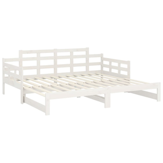 vidaXL Pull-out Day Bed White Solid Wood Pine 2x(80x200) cm - Giant Lobelia