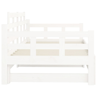 vidaXL Pull-out Day Bed White Solid Wood Pine 2x(80x200) cm - Giant Lobelia