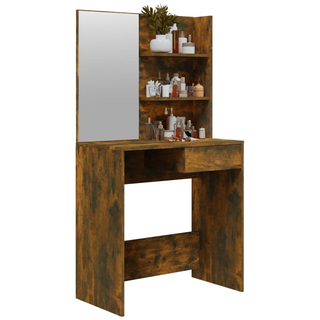 Dressing Table with Mirror Smoked Oak 74.5x40x141 cm - Giant Lobelia