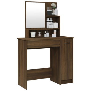 Dressing Table with Mirror Brown Oak 86.5x35x136 cm - Giant Lobelia