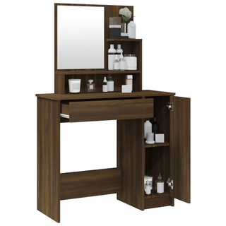 Dressing Table with Mirror Brown Oak 86.5x35x136 cm - Giant Lobelia