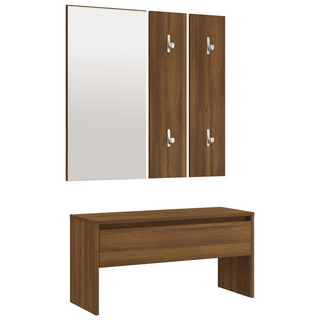 vidaXL Hallway Furniture Set Brown Oak Engineered Wood - Giant Lobelia