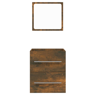 Bathroom Cabinet with Mirror Smoked Oak 41x38.5x48 cm Engineered Wood - Giant Lobelia