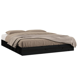 Bed Frame Black 120x200 cm Solid Wood - Giant Lobelia