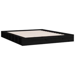 Bed Frame Black 120x200 cm Solid Wood - Giant Lobelia