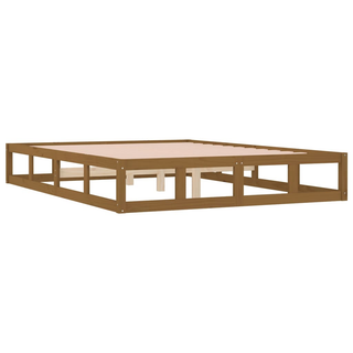 Bed Frame Honey Brown 135x190 cm Double Solid Wood - Giant Lobelia