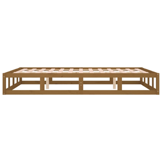 Bed Frame Honey Brown 135x190 cm Double Solid Wood - Giant Lobelia