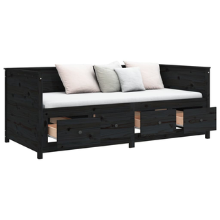 vidaXL Day Bed Black 80x200 cm Solid Wood Pine - Giant Lobelia