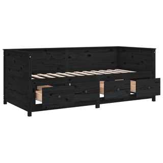 vidaXL Day Bed Black 80x200 cm Solid Wood Pine - Giant Lobelia