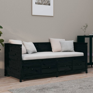 vidaXL Day Bed Black 100x200 cm Solid Wood Pine - Giant Lobelia