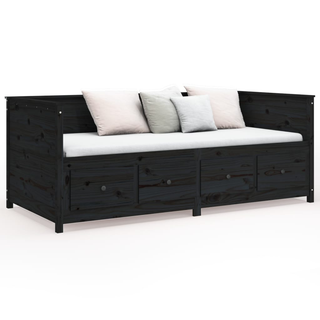 vidaXL Day Bed Black 100x200 cm Solid Wood Pine - Giant Lobelia