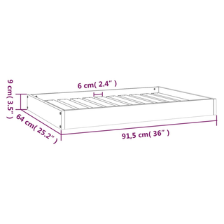 vidaXL Dog Bed Honey Brown 91.5x64x9 cm Solid Wood Pine - Giant Lobelia