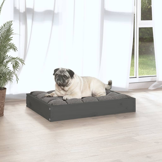 vidaXL Dog Bed Grey 61.5x49x9 cm Solid Wood Pine - Giant Lobelia