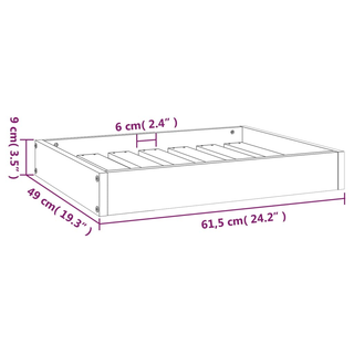 vidaXL Dog Bed Grey 61.5x49x9 cm Solid Wood Pine - Giant Lobelia