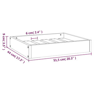 Dog Bed Grey 51.5x44x9 cm Solid Wood Pine - Giant Lobelia