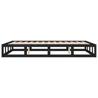 Bed Frame Black 140x190 cm Solid Wood - Giant Lobelia