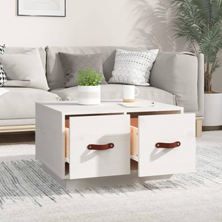 Coffee Table White 60x53x35 cm Solid Wood Pine - Giant Lobelia