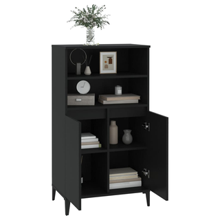 Highboard Black 60x36x110 cm Engineered Wood - Giant Lobelia