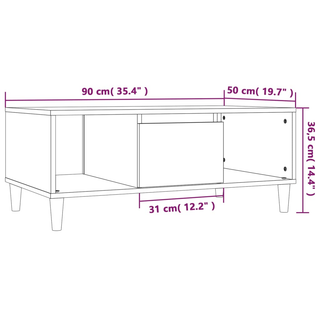 Coffee Table Sonoma Oak 90x50x36,5 cm Engineered Wood - Giant Lobelia