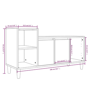 TV Cabinet Concrete Grey 100x35x55 cm Engineered Wood - Giant Lobelia