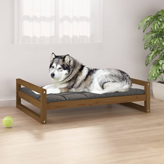 Dog Bed Honey Brown 105.5x75.5x28 cm Solid Pine Wood - Giant Lobelia