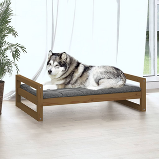 Dog Bed Honey Brown 105.5x75.5x28 cm Solid Pine Wood - Giant Lobelia