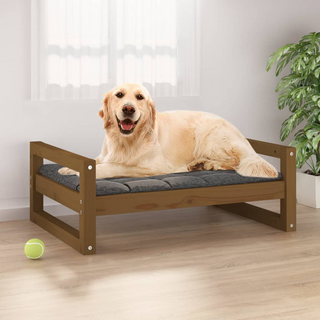 Dog Bed Honey Brown 75.5x55.5x28 cm Solid Pine Wood - Giant Lobelia