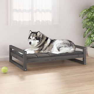 vidaXL Dog Bed Grey 105.5x75.5x28 cm Solid Pine Wood - Giant Lobelia