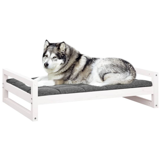 vidaXL Dog Bed White 105.5x75.5x28 cm Solid Pine Wood - Giant Lobelia