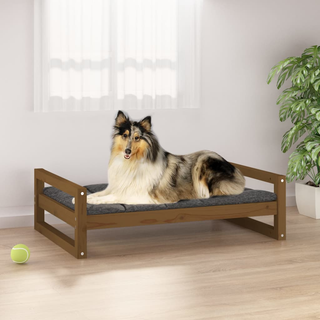 vidaXL Dog Bed Honey Brown 95.5x65.5x28 cm Solid Pine Wood - Giant Lobelia