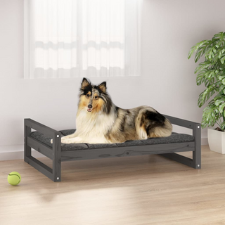 Dog Bed Grey 95.5x65.5x28 cm Solid Pine Wood - Giant Lobelia