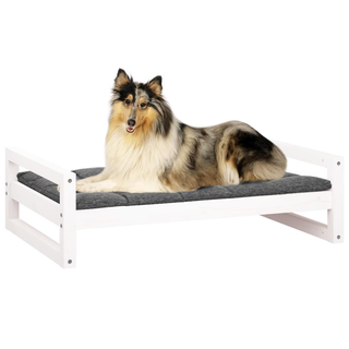 vidaXL Dog Bed White 95.5x65.5x28 cm Solid Pine Wood - Giant Lobelia