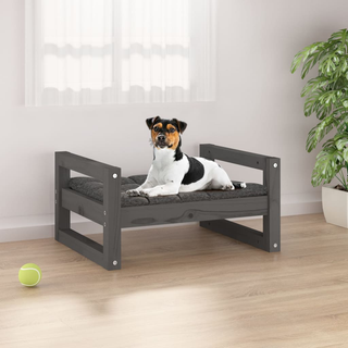 vidaXL Dog Bed Grey 55.5x45.5x28 cm Solid Pine Wood - Giant Lobelia