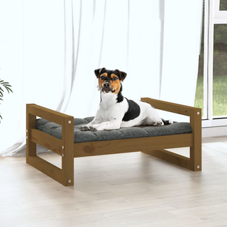 Dog Bed Honey Brown 55.5x45.5x28 cm Solid Pine Wood - Giant Lobelia