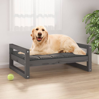 Dog Bed Grey 75.5x55.5x28 cm Solid Pine Wood - Giant Lobelia