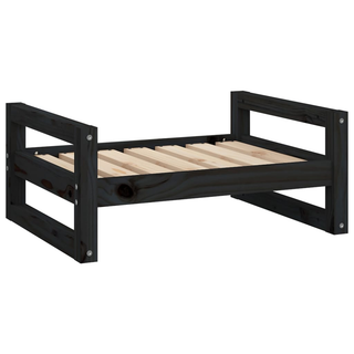 vidaXL Dog Bed Black 65.5x50.5x28 cm Solid Pine Wood - Giant Lobelia