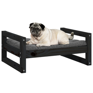 vidaXL Dog Bed Black 65.5x50.5x28 cm Solid Pine Wood - Giant Lobelia