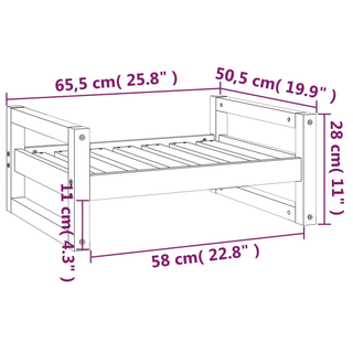 vidaXL Dog Bed Black 65.5x50.5x28 cm Solid Pine Wood - Giant Lobelia