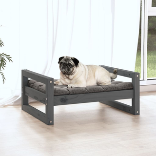 vidaXL Dog Bed Grey 65.5x50.5x28 cm Solid Pine Wood - Giant Lobelia