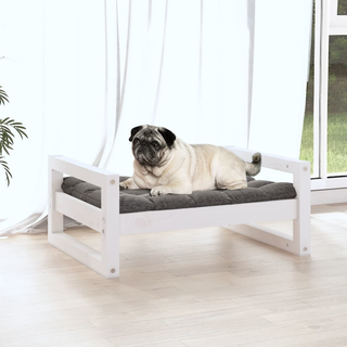 Dog Bed White 65.5x50.5x28 cm Solid Pine Wood - Giant Lobelia