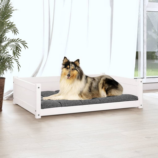 Dog Bed White 95.5x65.5x28 cm Solid Pine Wood - Giant Lobelia