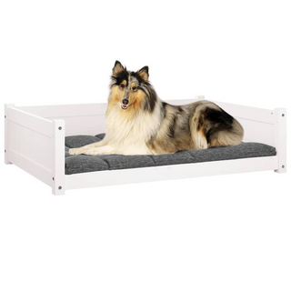 Dog Bed White 95.5x65.5x28 cm Solid Pine Wood - Giant Lobelia