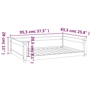 Dog Bed White 95.5x65.5x28 cm Solid Pine Wood - Giant Lobelia