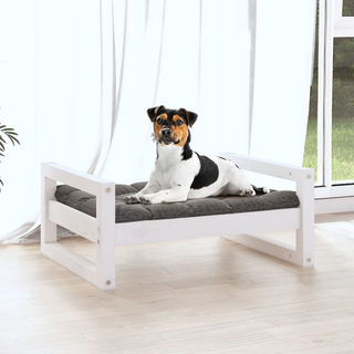 vidaXL Dog Bed White 55.5x45.5x28 cm Solid Pine Wood - Giant Lobelia