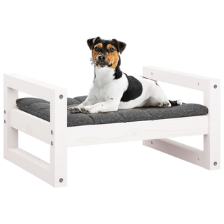 vidaXL Dog Bed White 55.5x45.5x28 cm Solid Pine Wood - Giant Lobelia