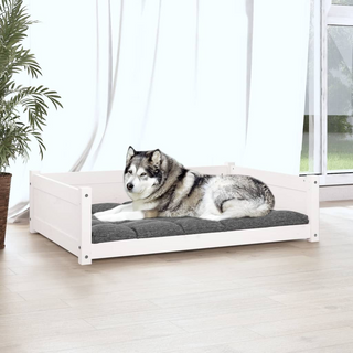 Dog Bed White 105.5x75.5x28 cm Solid Pine Wood - Giant Lobelia