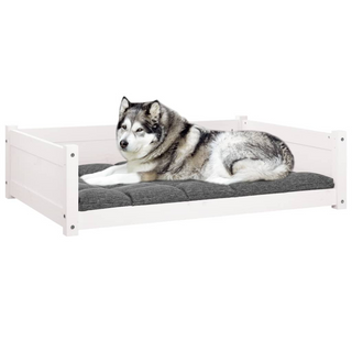 Dog Bed White 105.5x75.5x28 cm Solid Pine Wood - Giant Lobelia